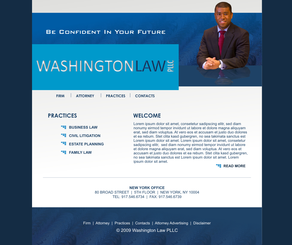 Web Design by SiddKidd for Washington Law PLLC | Design #8788