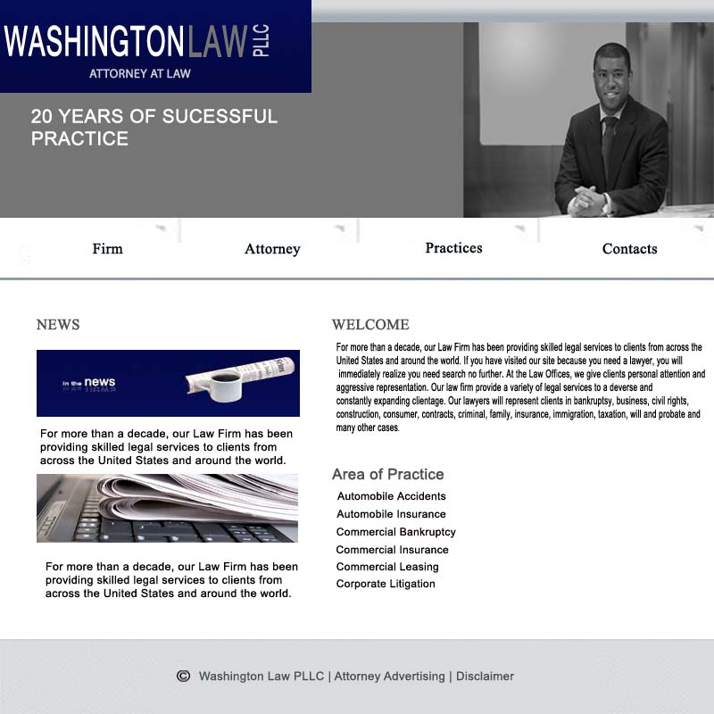 Web Design by Radiance for Washington Law PLLC | Design #8389