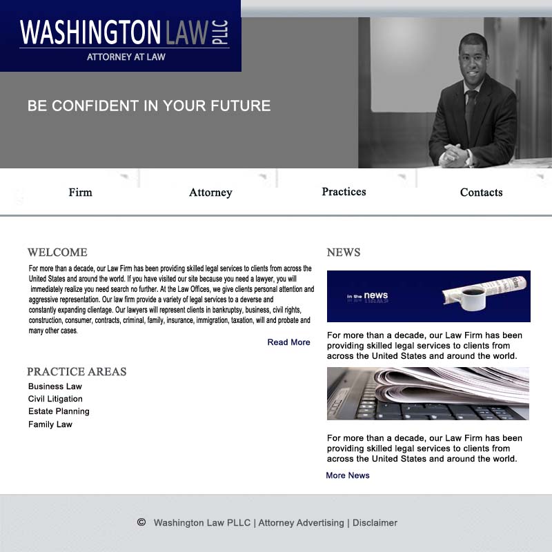 Web Design by Radiance for Washington Law PLLC | Design #8403