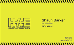 Design de Carte de Visite par DreamChaser Studio pour Hunter Auto Electrical | Design : #1616983
