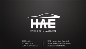 Business Card Design by TS Designs for Hunter Auto Electrical | Design: #1610362