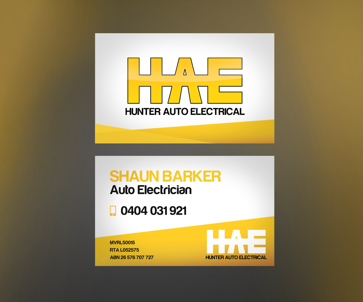Business Card Design by James Marshall for Hunter Auto Electrical | Design #1618704