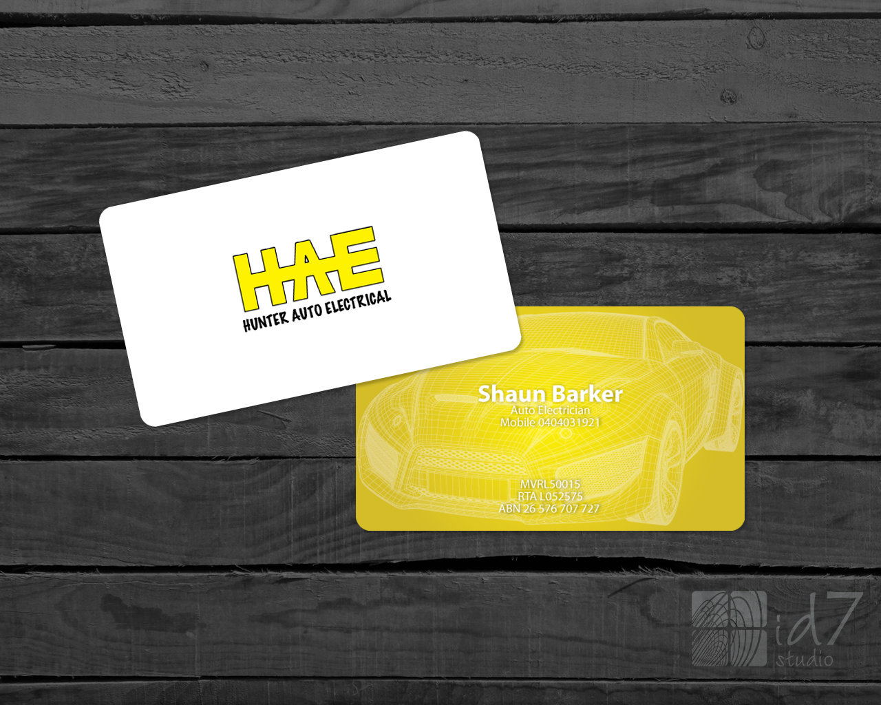 Visitenkarten-Design von ID7 Studio für Hunter Auto Electrical | Design #1614045