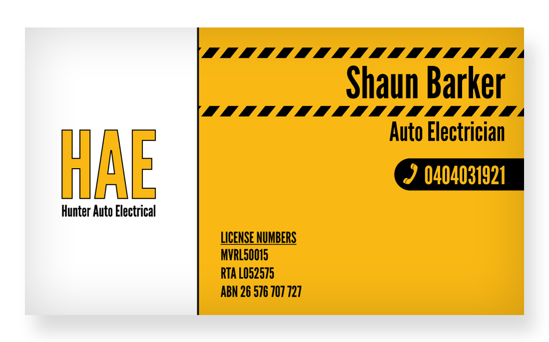 Visitenkarten-Design von markiez für Hunter Auto Electrical | Design #1617306