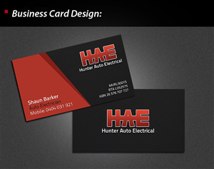Business Card Design by wolfgfxdesign for Hunter Auto Electrical | Design #1622014