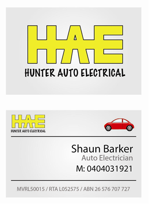 Business Card Design by Lou Sharp for Hunter Auto Electrical | Design: #1610912