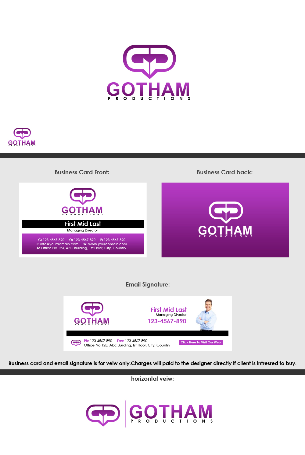 Logo Design by Moustache-Graphics for Gotham Productions Inc | Design #6008140