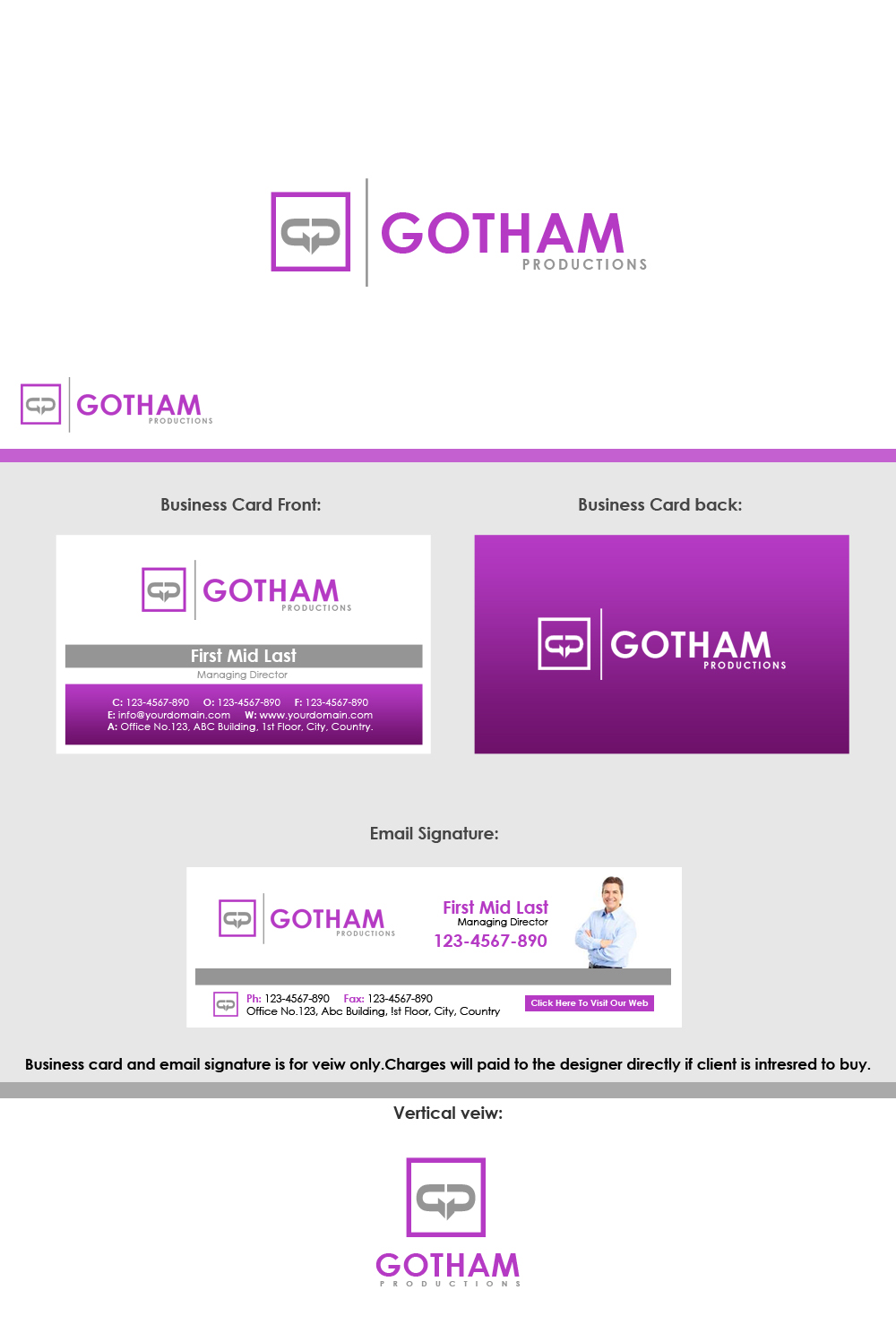 Logo Design by Moustache-Graphics for Gotham Productions Inc | Design #6008362