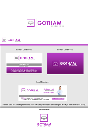 Design de Logo par Moustache-Graphics pour Gotham Productions Inc | Design : #6008362