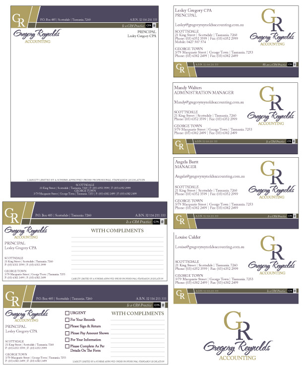 Diseño de Papelería por NiteOwl Designs para Gregory Reynolds Accounting | Diseño #8757