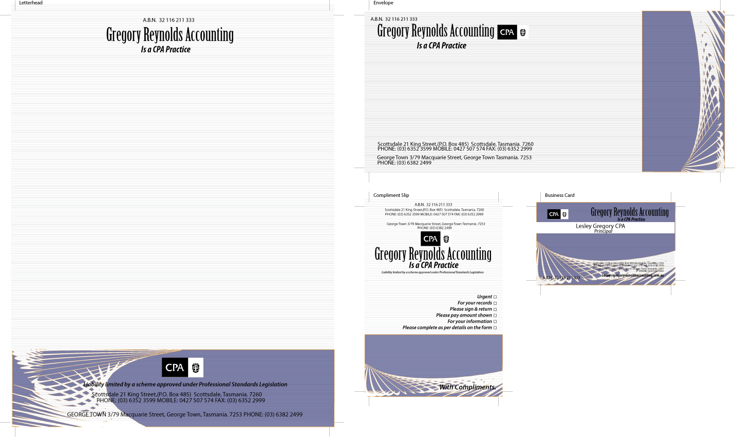 Stationery Design for Gregory Reynolds Accounting by Fanol Ademi