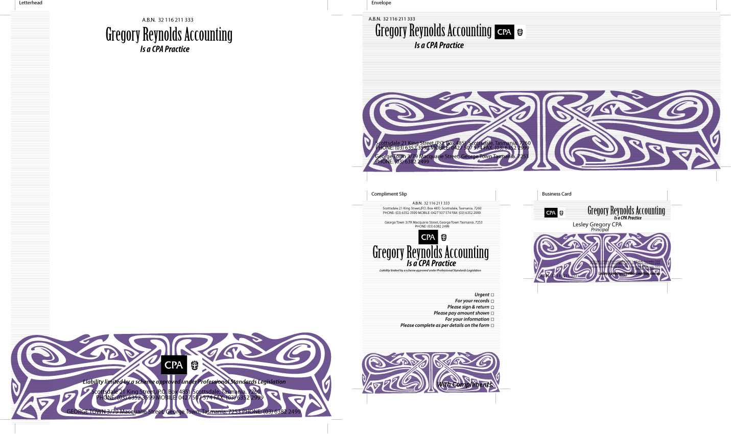 Stationery Design by Fanol Ademi for Gregory Reynolds Accounting | Design #8343