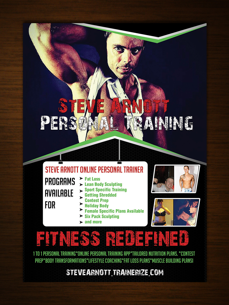 Diseño de Flyer por ESolz Technologies para Steve Arnott Personal Training | Diseño #5979560