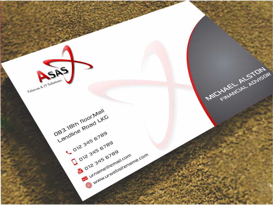 Visitenkarten-Design von AwsomeD für ASAS Telecom & IT Solutions | Design #5978657