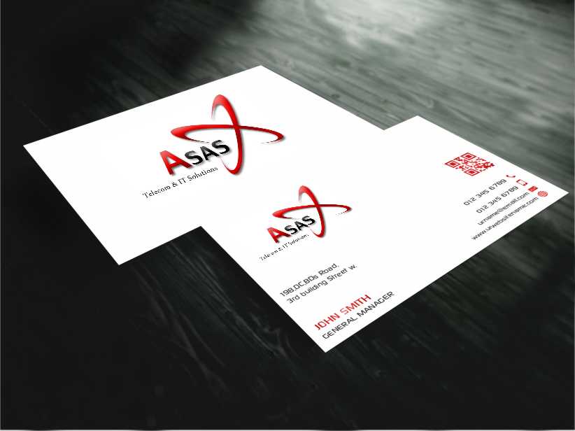 Visitenkarten-Design von AwsomeD für ASAS Telecom & IT Solutions | Design #5978666