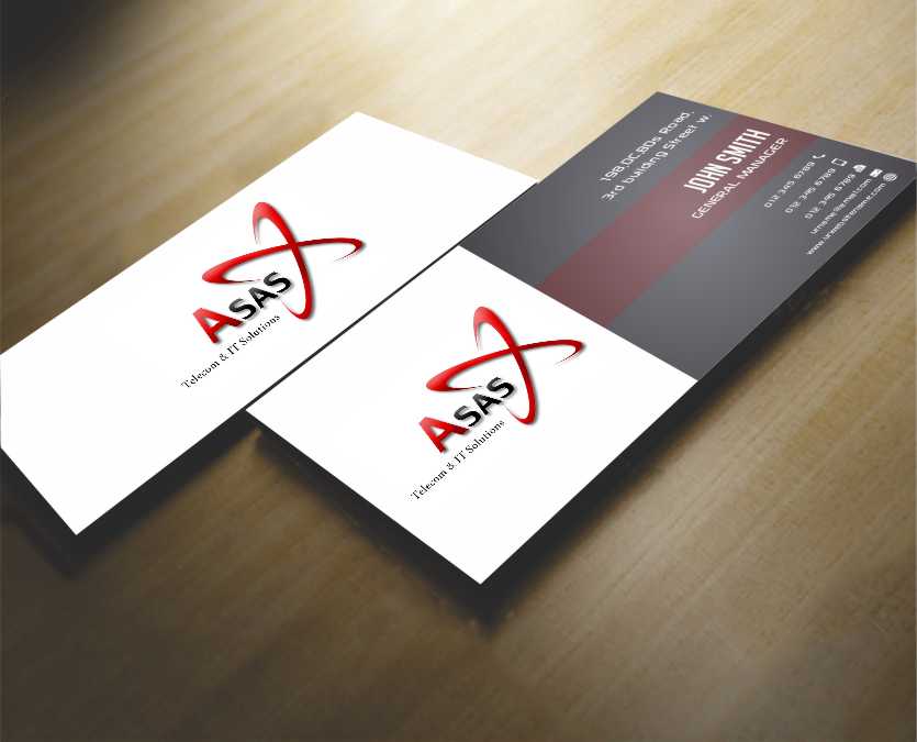 Visitenkarten-Design von AwsomeD für ASAS Telecom & IT Solutions | Design #5978667