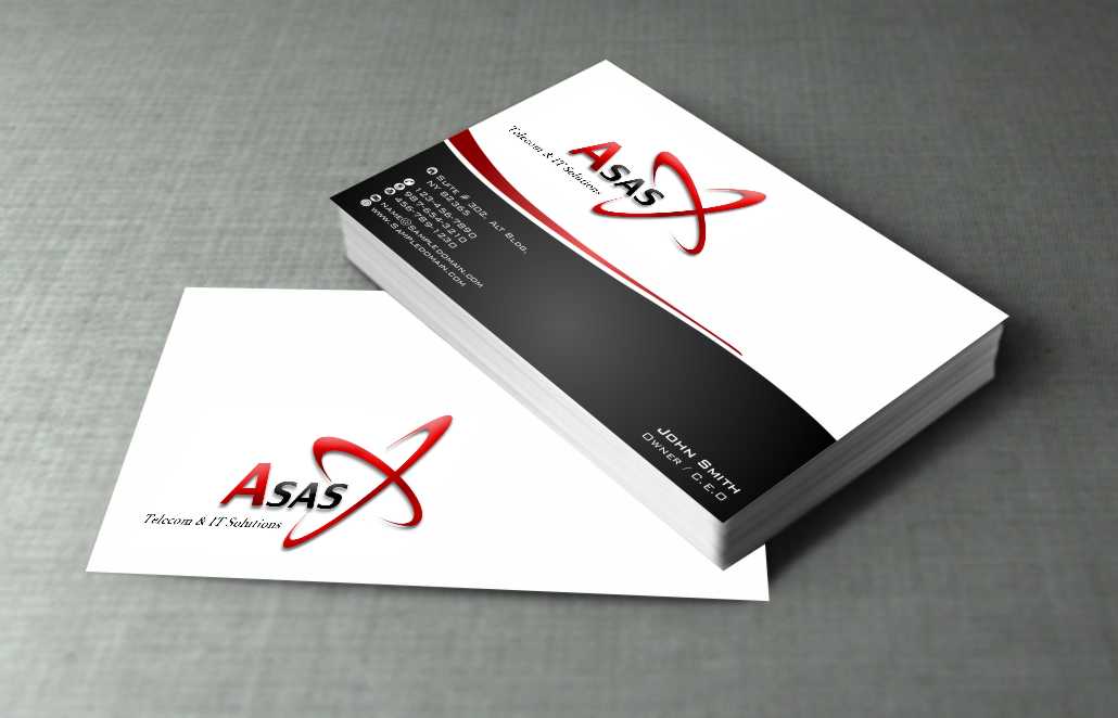 Business Card Design by szabist for ASAS Telecom & IT Solutions | Design #5978433