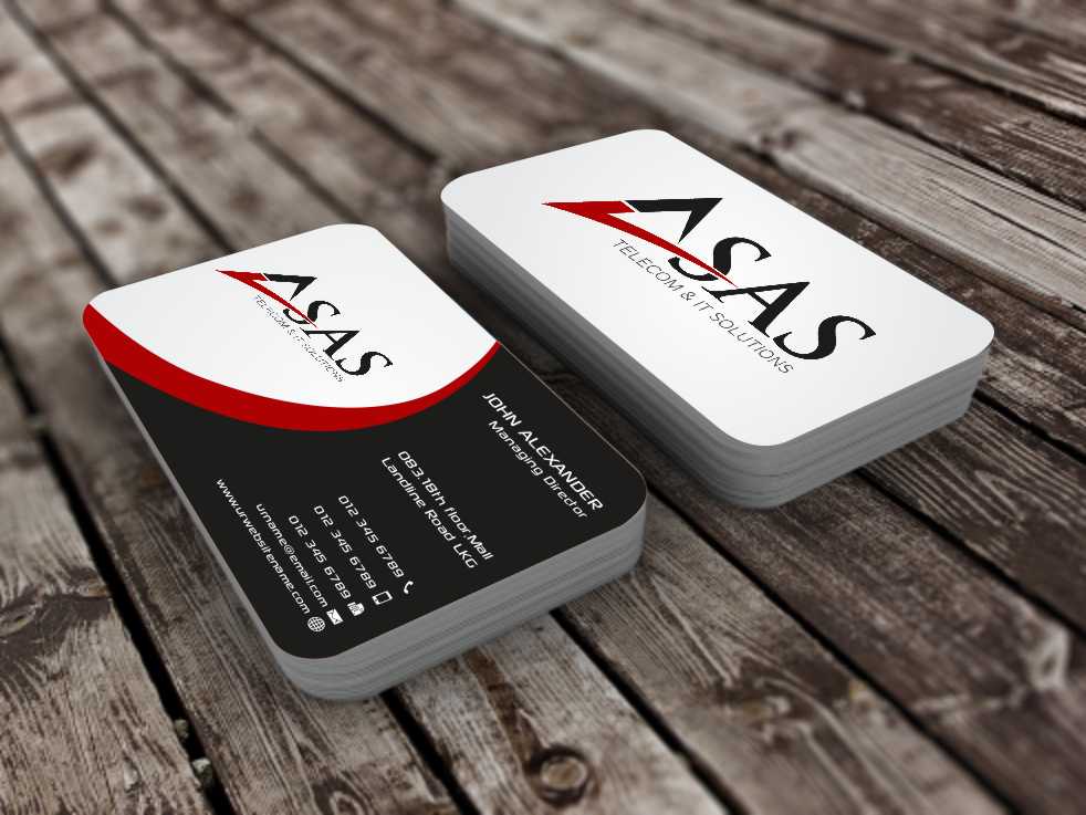 Business Card Design by szabist for ASAS Telecom & IT Solutions | Design #6164124