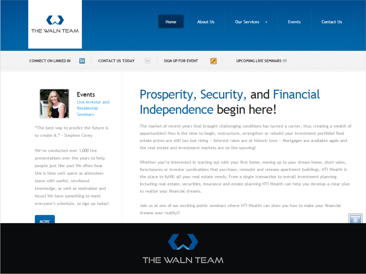 Logo Design by DesignM for The Waln Team | Design #6031612