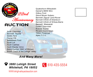 Postcard Design by eman140 for LEHIGH VALLEY AUTO AUCTION | Design: #6041048