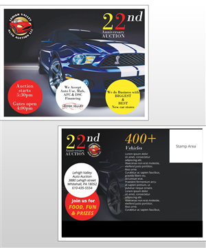 Design de Carte Postale par roopaljain pour LEHIGH VALLEY AUTO AUCTION | Design #6045362