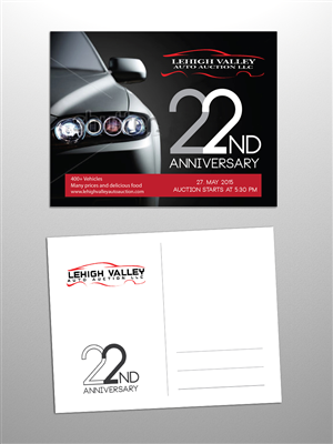 Lehigh Valley Auto Auction 22nd Anniversary | Design de Carte Postale par Svetlin Angelov