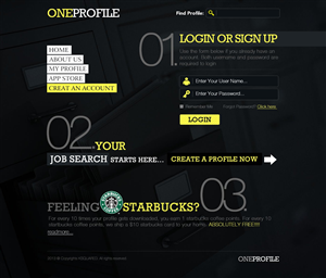 ReDesign of OneProfile.info and OneProfile app | Web Design by TechWise