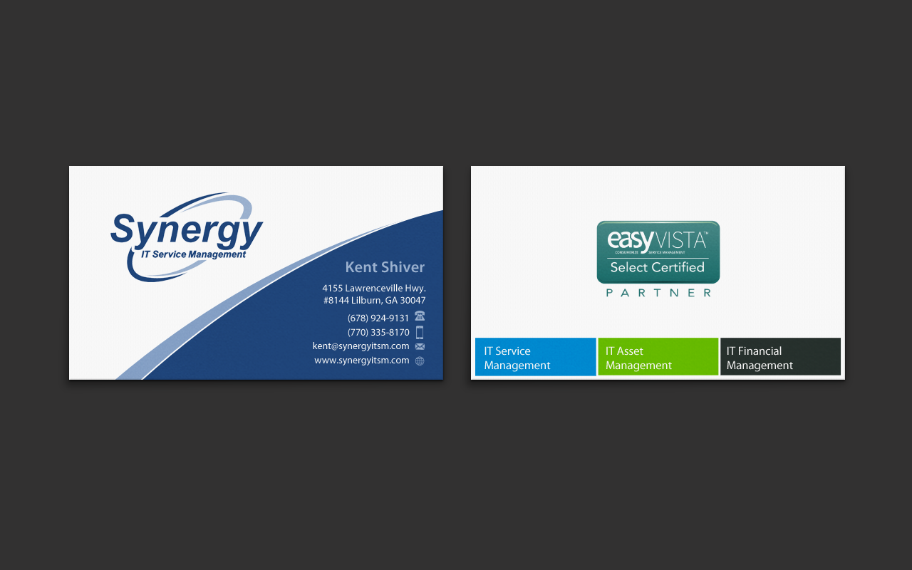 Business Card Design by pixelfountain for Synergy ITSM Inc. | Design: #5989020