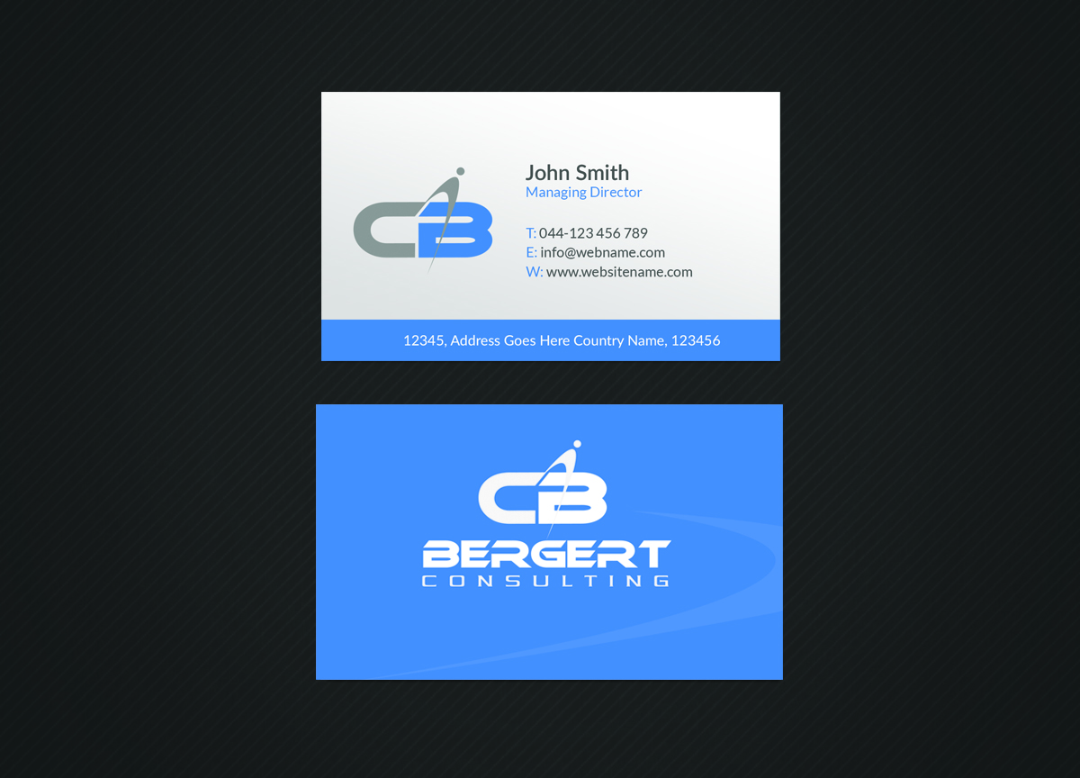Business Card Design by Creations Box 2015 for Bergert Consulting and Training, LLC | Design #6009620