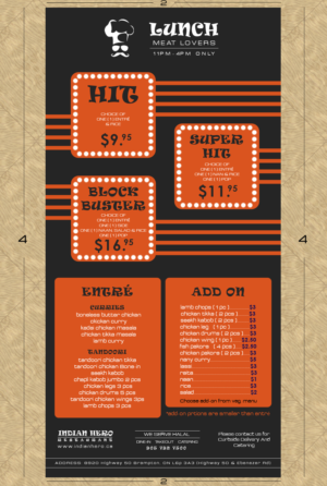 Diseño de Menú por Moustache-Graphics para India Gate Inc. | Diseño: #6850040
