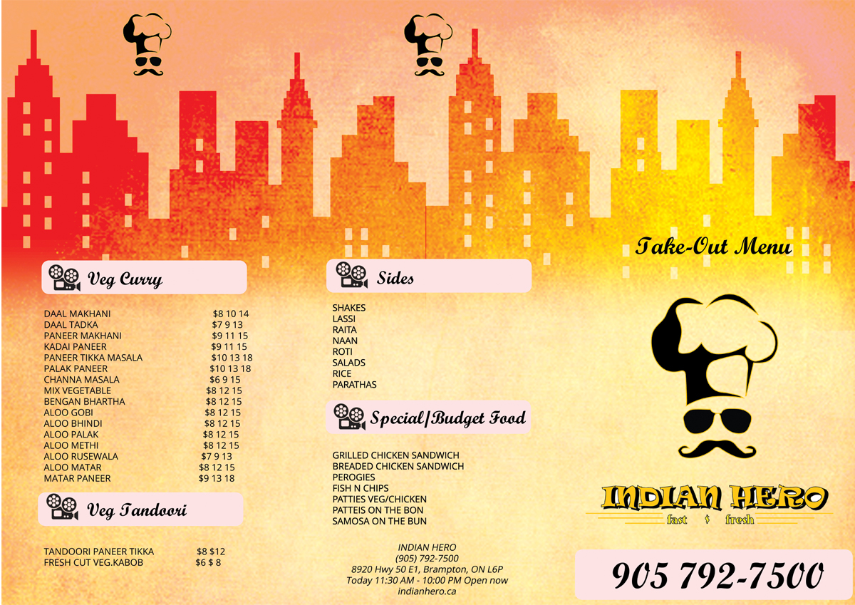 Menu Design by roopaljain for India Gate Inc. | Design #6274328