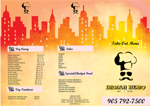 Diseño de Menú por roopaljain para India Gate Inc. | Diseño: #6274328