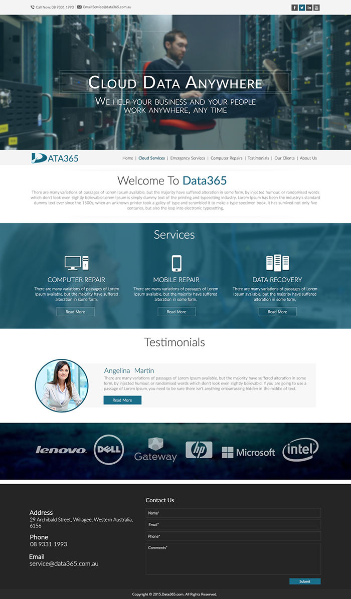 Web Design by PivotalBlack for Data365 | Design #6143957