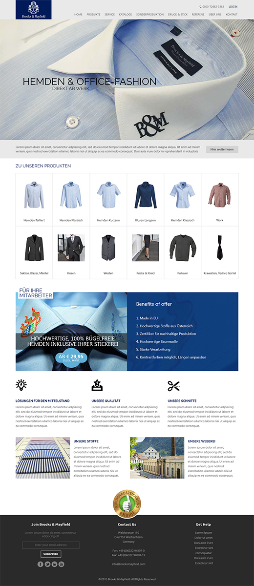 Landing Page Design by RupalTechno for santaFeTex GmbH | Design #6047569