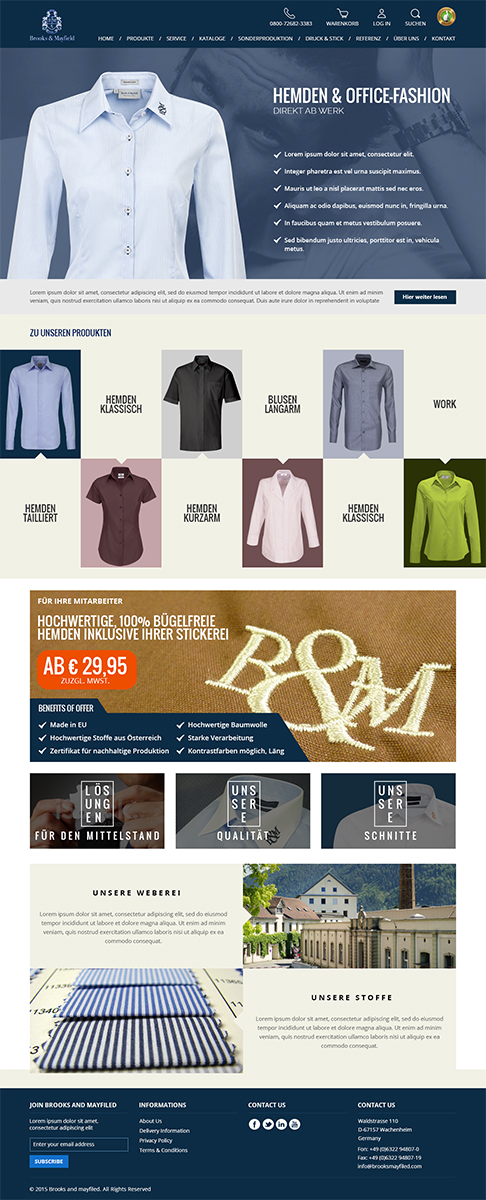 Landing Page-Design von RupalTechno für santaFeTex GmbH | Design #6102772