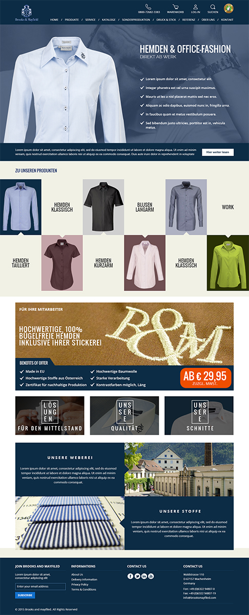 Landing Page Design by RupalTechno for santaFeTex GmbH | Design #6102857