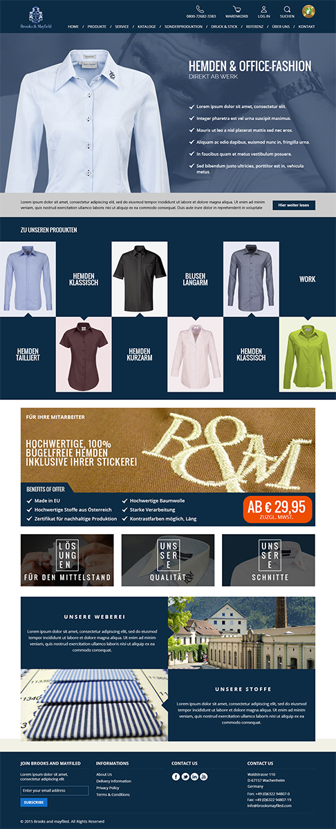 Landing Page Design by RupalTechno for santaFeTex GmbH | Design #6102939