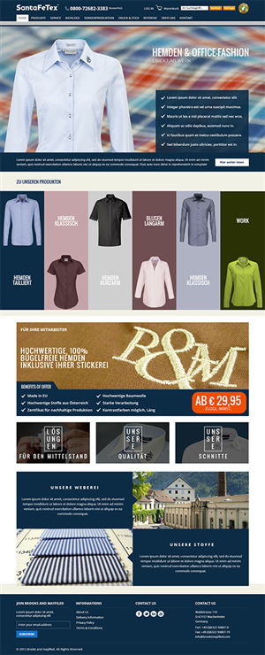 Landing Page-Design von RupalTechno für santaFeTex GmbH | Design: #6119741