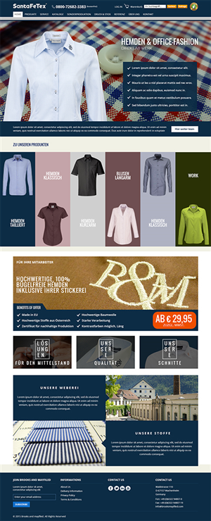 Landing Page-Design von RupalTechno für santaFeTex GmbH | Design: #6119809