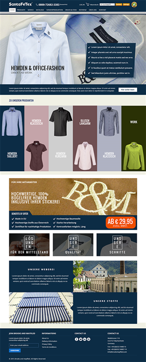 Landing Page Design by RupalTechno for santaFeTex GmbH | Design #6119861
