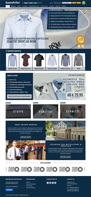 Diseño de Página de Aterrizaje por RupalTechno para santaFeTex GmbH | Diseño: #6246916