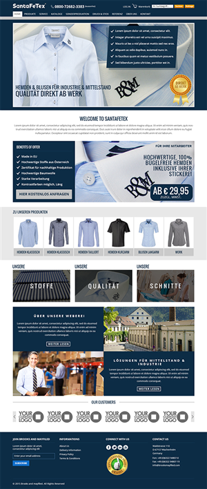 Landing Page-Design von RupalTechno für santaFeTex GmbH | Design: #6406963