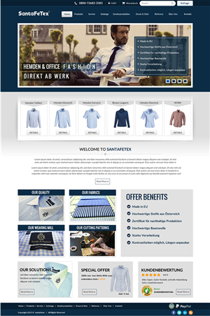 Landing Page-Design von newlogic für santaFeTex GmbH | Design: #6071229