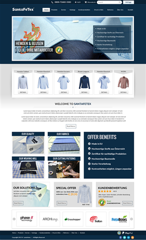 Landing Page Design by newlogic for santaFeTex GmbH | Design: #6072084