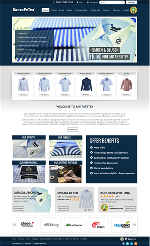 Landing Page-Design von newlogic für santaFeTex GmbH | Design: #6104973