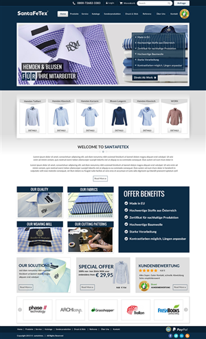Landing Page-Design von newlogic für santaFeTex GmbH | Design: #6115872