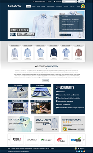 Landing Page Design by newlogic for santaFeTex GmbH | Design: #6115884