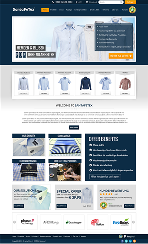 Landing Page Design by newlogic for santaFeTex GmbH | Design: #6124055