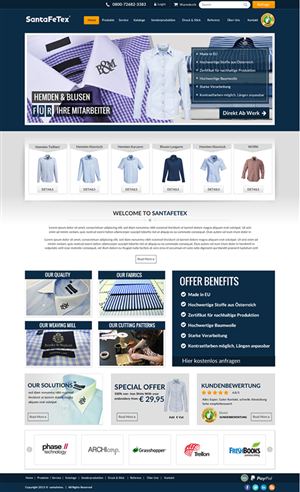 Landing Page Design by newlogic for santaFeTex GmbH | Design: #6133586