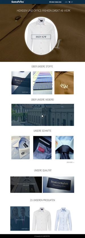 Landing Page-Design von Behriatech für santaFeTex GmbH | Design: #6009294